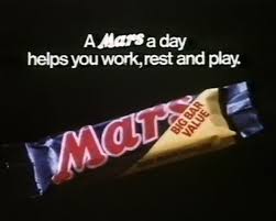 Mars Bar 'A Mars a day helps you work, rest and play' classic wrapper